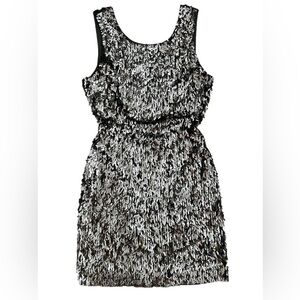 Express Vintage Silver Sequin Embellished Mini Cocktail Dress - Size XS